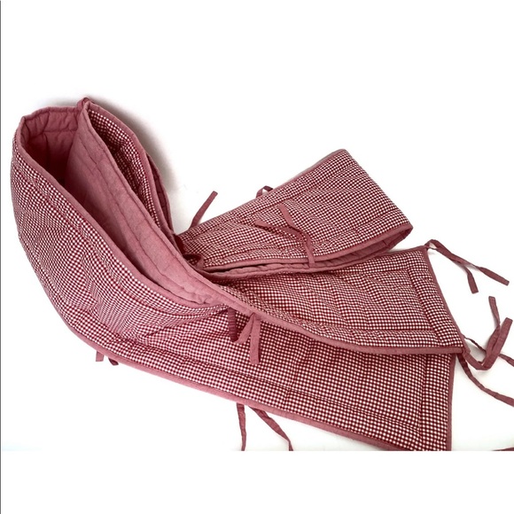 Pottery Barn Kids Baby Red Gingham Crib Bumper - Picture 5 of 16